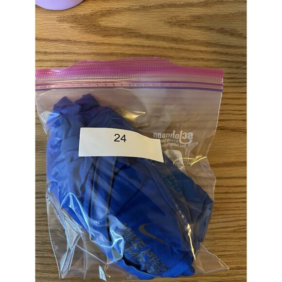 Nike Pro Combat Shirt Mens MED Fitted Blue Mock Base Layer Dri Fit Short Sleeve - Picture 8 of 8